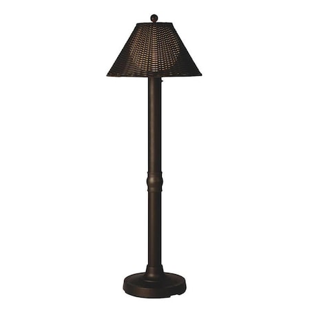 Brilliantbulb Tahiti II 60 in. Floor Lamp 17207 w/3 in. black tube body and tight weave flat wicker walnut shade BR1839211